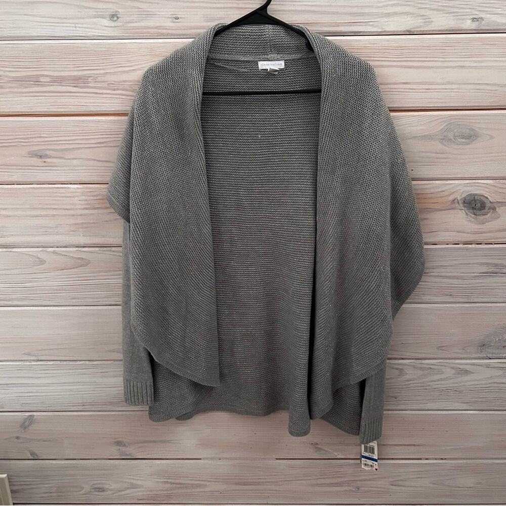NWT Charter Club Gray Women's Poncho Sweater